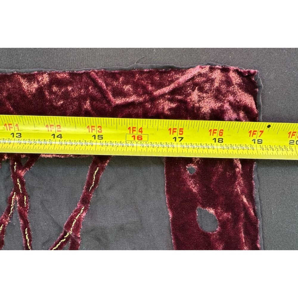 Leidi Lancetti Velvet Silk Burnout Scarf L Rectangle Rich Red Shimmering Gold‎ - Picture 6 of 8